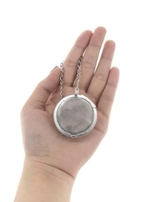 1 pieza filtro de té de acero inoxidable, filtro de especias de olla caliente multifunción de 4,5 cm, bola de condimento para cocina - Plateado - Ver 3