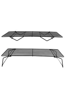 رف تبريد طبقة واحدة قابل للطي حاميات كعك ، أدوات الخبز - الأسود - مشاهدة 3