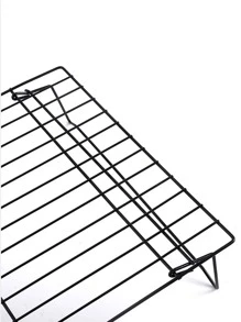 رف تبريد طبقة واحدة قابل للطي حاميات كعك ، أدوات الخبز - الأسود - مشاهدة 5