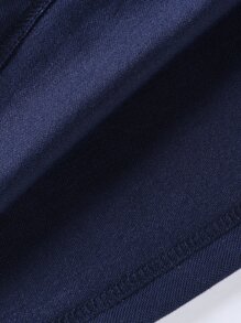 Manfinity Homme Áo thun có cổ Nam Túi Nút phía trước Chấm bi Công việc - Màu xanh hải quân - Xem 4