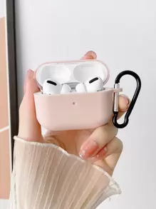 1pc Solid AirPods Pro Case - Baby Pink - View 1