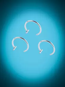 ROMWE Goth 3pcs Stainless Steel Lip Ring