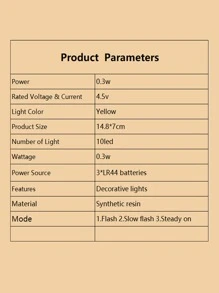 1pc 10-Led Light String With Queen Letter Shape, Warm Flower Bouquet Cake Decoration Light - Yellow - View 8