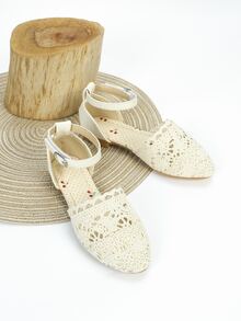 女孩鏤空度假戶外踝帶鞋