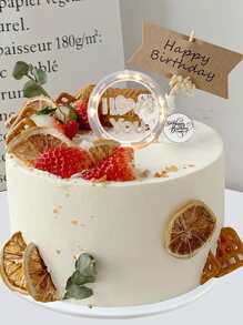 1pc Warm Light Valentine's Day Decoration Lamp, I Love You Letter Shaped Flower Bouquet Cake Decoration Lamp, Proposal Atmosphere Prop - Yellow - View 3