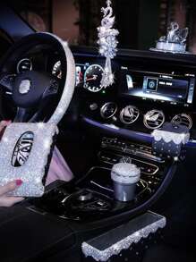 Rhinestone Car Decorative Sticker - Silver - View 6