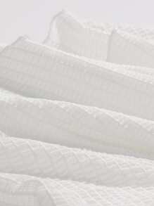 DAZY Boat Neck Drop Shoulder Crop Top Without Tube Top Sheer Fall Tops - White - View 3