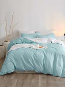 Set colcha sin relleno de dos tonos - Azul - Ver 1