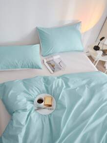 Set colcha sin relleno de dos tonos - Azul - Ver 2