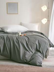 Funda de edredón sin relleno unicolor - Gris Oscuro - Ver 2