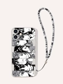 Figure Graphic Phone Case With Lanyard - Multicolor - View 1