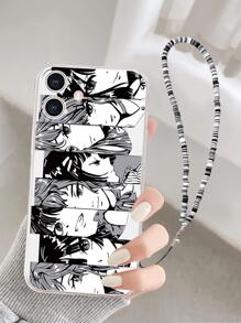 Figure Graphic Phone Case With Lanyard - Multicolor - View 2