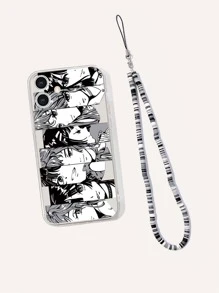 Figure Graphic Phone Case With Lanyard - Multicolor - View 3