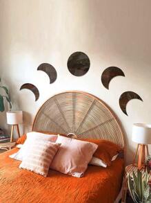 5pcs Moon & Sun Shaped Mirror Wall Sticker - Black - View 2