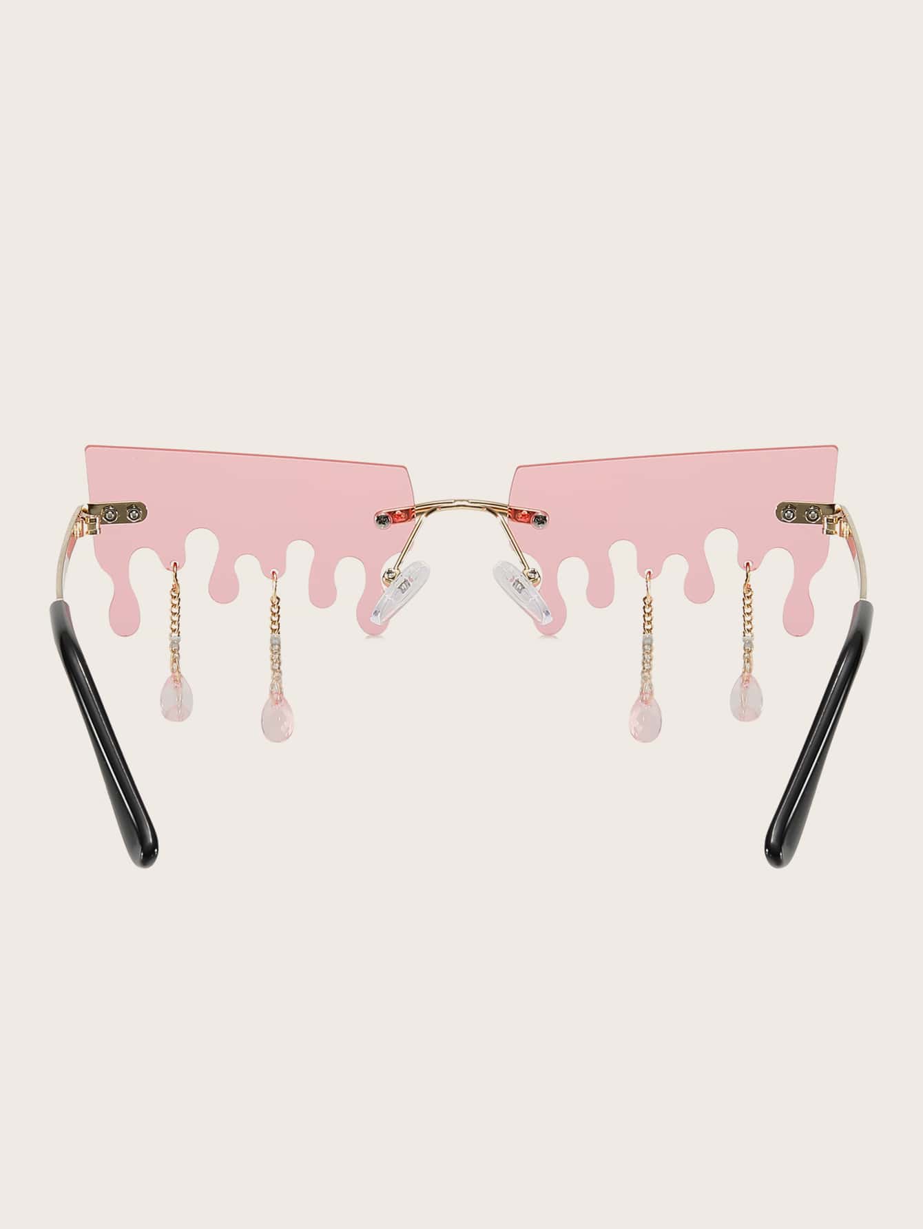 Unique Quirky Chain Link Accent Fashion Glasses, Fashion Eyewear