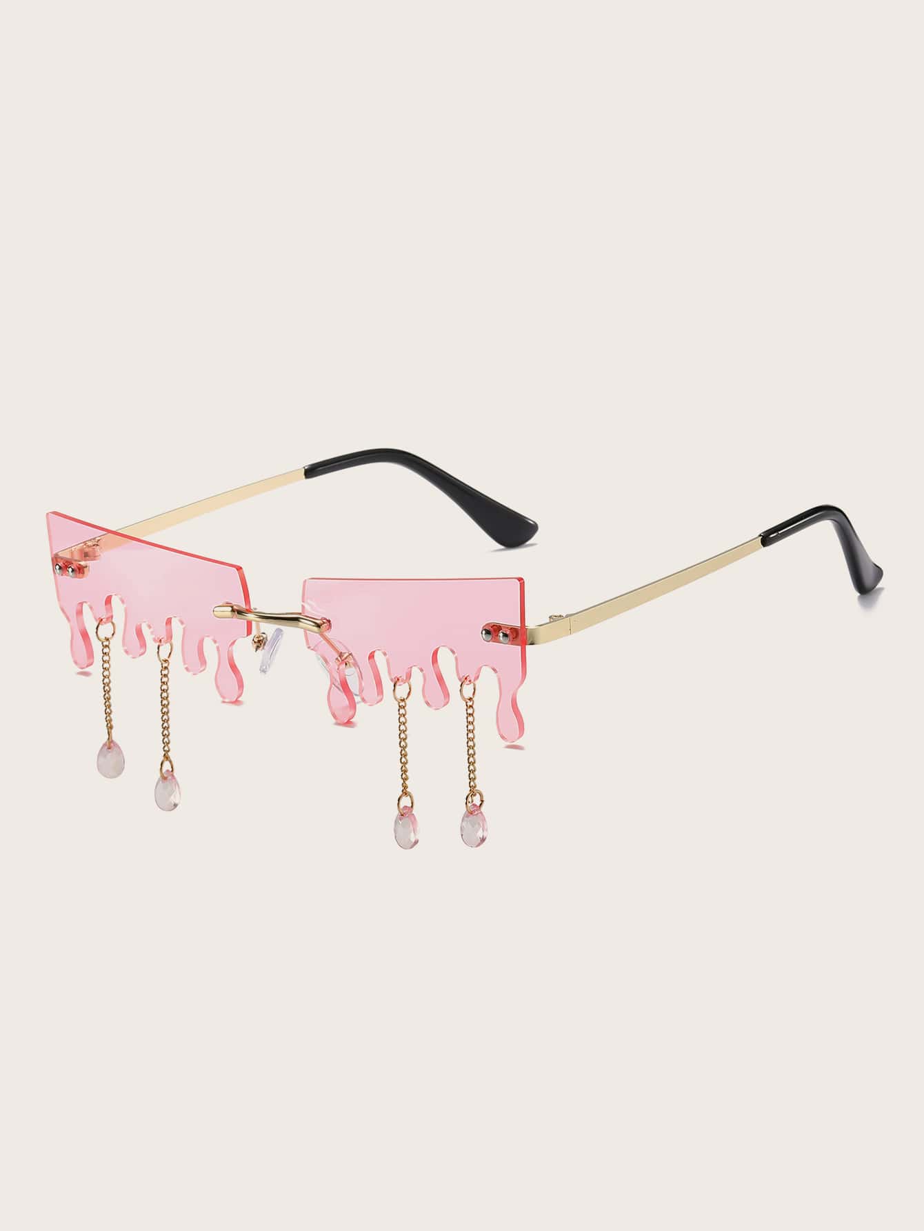 Unique Quirky Chain Link Accent Fashion Glasses, Fashion Eyewear