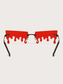 Gafas de moda sin marco de lentes tintadas - Burdeos - Ver 2