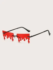 Gafas de moda sin marco de lentes tintadas - Burdeos - Ver 4