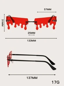 Gafas de moda sin marco de lentes tintadas - Burdeos - Ver 6