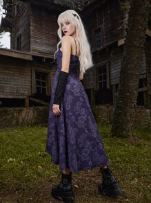 ROMWE Goth 印花吊帶連衣裙