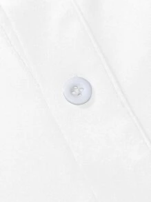 Manfinity Homme 男士鹿圖案拼接邊POLO衫 - 白色 - 查看 3