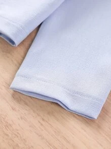 小女童西裝領夾克和吊帶上衣和百褶半身裙 - 藍白色 - 查看 5