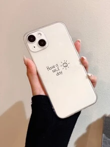 Slogan Graphic Clear Phone Case - Clear - View 1