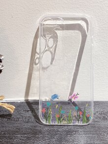 Transparente Handyhülle mit Blume & Schmetterling Muster - Transparent - Übersicht 3