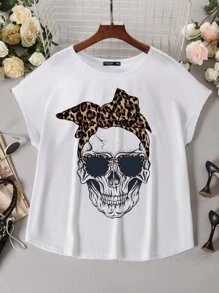 Mulvari Áo thun Plus size Lễ Các Thánh Giải trí - trắng - Xem 1