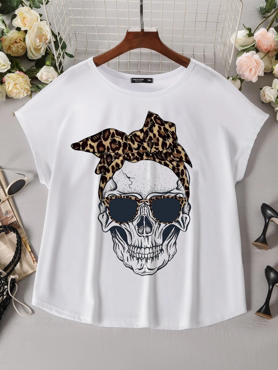 Mulvari Áo thun Plus size Lễ Các Thánh Giải trí - trắng - Xem 1