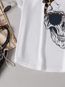 Mulvari Áo thun Plus size Lễ Các Thánh Giải trí - trắng - Xem 3