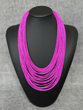 Solid Beaded Layered Necklace
