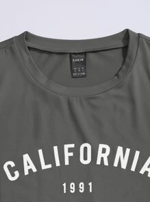 SHEIN Unity Number And Letter Graphic Tee - Dark Grey - View 5