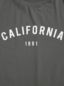 SHEIN Unity Number And Letter Graphic Tee - Dark Grey - View 6