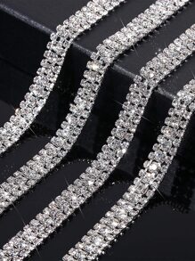 1個或2個-1個尺寸3行銀製白色鑽石鏈,寬度0.9cm - 銀色 - 查看 1