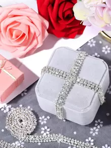 1個或2個-1個尺寸3行銀製白色鑽石鏈,寬度0.9cm - 銀色 - 查看 2