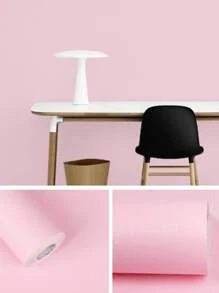 1roll Solid Color Wall Paper - Watermelon Pink - View 3