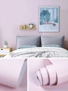 1roll Solid Color Wall Paper - Watermelon Pink - View 5