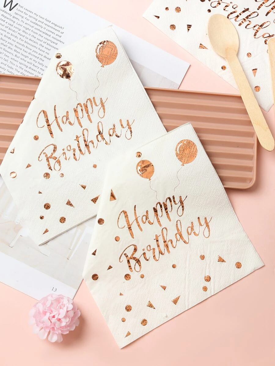 10pcs Slogan Graphic Disposable Napkin - Multicolor - View 1