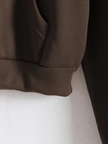 INAWLY Sudadera corta con capucha con cremallera, hombros caídos, cordón ajustable y forro térmico, tops de manga larga