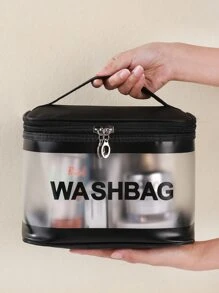 1 túi đựng đồ vệ sinh cá nhân du lịch trong suốt - màu đen - Xem 1