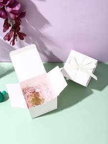 5入組帶絲帶白色禮品盒節日禮品包裝派對裝飾禮品裝飾盒收納盒 - 白色 - 查看 2