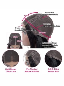 Transparent Lace Front Pre Plucked Water Curly Wave 4 X 4 Human Hair Wig 99J 150% Density Frontal Wig For Women Burgundy Color - S99J - View 7