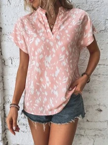 SHEIN LUNE Áo sơ mi nữ Tất cả trên in Giải trí - Hồng - Xem 5