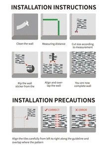 1 pieza Pegatina impermeable para cocina PU cocina moderno con patrón de ladrillo para casa - Blanco - Ver 3