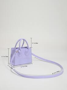 Bolso de mano multifuncional de mujer de mini tamaño, de poliuretano con efecto láser, para usar en el hombro, cruzado y de mano - Morado - Ver 3