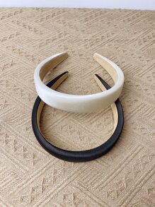2pcs Simple Casual Daily Minimalist Wide Headband Suitable for Daily Outings, Dating Wear - Multicolor - View 3