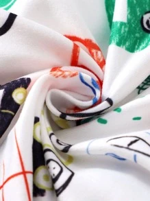 Baby Boy Car Print Quarter Button Bodysuit - White - View 4