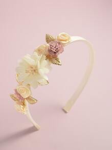 花裝飾用品髮箍是合適適用於日常旅行,約會和度假 - 米色 - 查看 1
