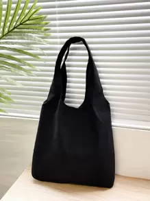 Nhỏ bé Túi mua sắm In thư Tay cầm đôi Đối với Hằng ngày Túi đeo vai , Túi tote Tối giản , Giải trí Nhẹ , Có thể mang đi , Dung lượng lớn Cho cô gái , Đối với Phụ nữ , Đối với Cao đẳng Sinh viên Ngoài trời , Du lịch , , Trở lại Trường , Mua sắm , Ngày lễ - màu đen - Xem 4